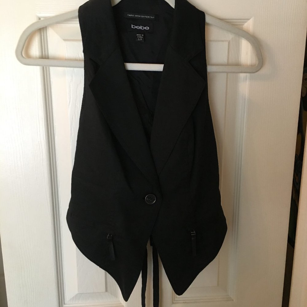 Bebe Black Vest Size 2 Petite